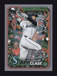 Tarjeta 2024 Topps Holiday #H14 Jonatan Clase Marineros ROOKE PLATA BRILLO - Imagen 1 de 2