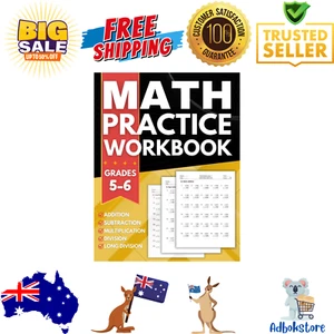 Math Practice Workbook Grades 5-6 – Addition, Subtraction, Multiplication & More - Picture 1 of 2
