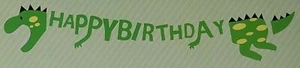 Happy Birthday Banner Dinosaur Decoration Kids Boys Party Supply Celebration - Picture 1 of 3