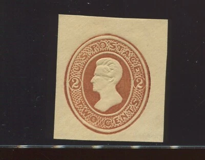 U124 Jackson Unused RARE Die 1 Brown on Cream Cut Square  (Bx 4182) - Image 1 of 2
