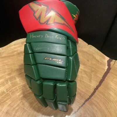 NEW Autographed Mark Parrish Minnesota Wild Mission Fuel 75 Hockey Glove NHL - Image 1 of 4