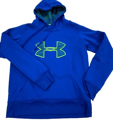 Sudadera con capucha para mujer Under Armor Talla mediana azul verde Sudadera Storm Semi ajustada Foto 1 de 4