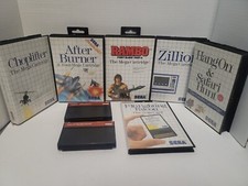 FULLY TESTED Eight (8) Game LOT Sega Master System - Rambo, After burner + more
