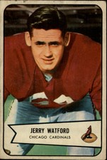 1954 Bowman Chicago Cardinals Football Card #107 Jerry Watford RC - VG