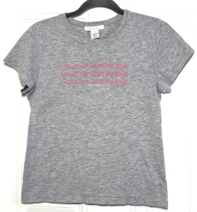 VTG Charlotte Russe Baby Tee "I Must Not Chase the Boys" Y2K Tee Shirt Women's L - Picture 1 of 7