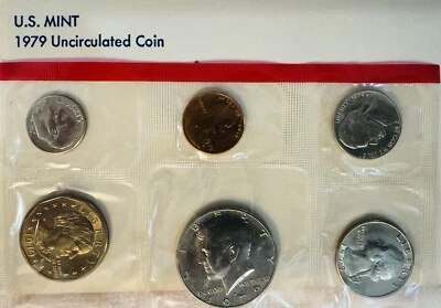 1979 Denver 6 Coin Brilliant Uncirculated US Mint Set OGP Envelope of Issue - Image 1 of 2