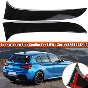 Pair Rear Window Side Wing Spoiler Glossy Black For BMW 1 Series F20 F21 2011-19 - Picture 1 of 13
