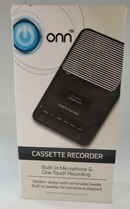 ONN Cassette Player / Recorder Built In & Auxiliary Microphones One Touch Record - Picture 1 of 3