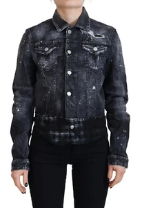DSQUARED2 Jacket Gray Washed Cotton Distressed Denim Women's IT38/US4/XS 1210usd - Picture 1 of 10
