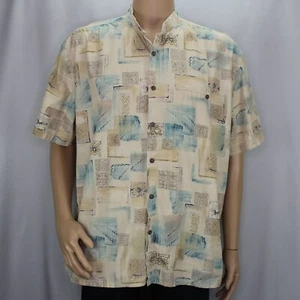 Camisa Hawaiana Multicolor Island Shores Para Hombre Diseño Cuadrado y Floral Aloha - Imagen 1 de 8