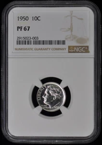 1950 Roosevelt Dime (Silver) 10C NGC PR67 - Picture 1 of 2