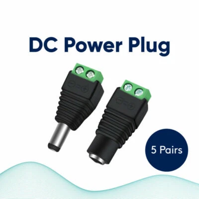 5x Male+ 5x Female DC Power Plug Jack Connector 2.1x5.5mm Adapter CCTV Balun - Image 1 of 4