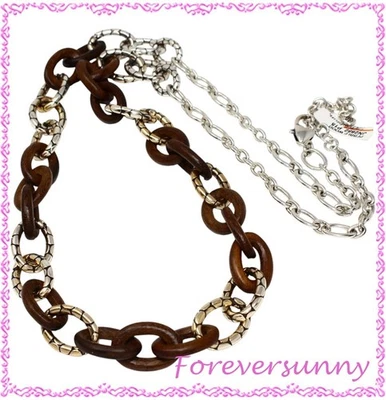 Collar de eslabones largos de madera de guijarro Brighton Foto 1 de 4