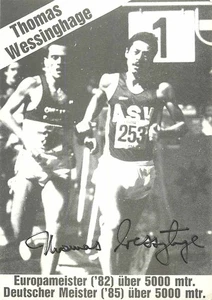 Thomas Wessinghage Autogrammkarte - Leichtathletik Europameister 5000m - Bild 1 von 2