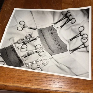 Vintage Hospital Surgery 8x10 Photo - Open Wound Care Medical Surgical Tools - Picture 1 of 3