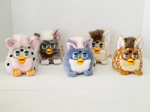 FURBY BUDDIES Lot of Five Plush Bean Bag 1999 4in Tiger Collection - Picture 1 of 12