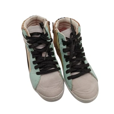 Justice Sport девочек многоцветный высоты верхний кроссовок блестящий размер 4 весело модный - Изображение 1 из 4