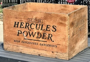 Vintage Hercules Powder Gelamite I.C.C-14 50 LB High Explosives 4x16 Wood Crate - Picture 1 of 12