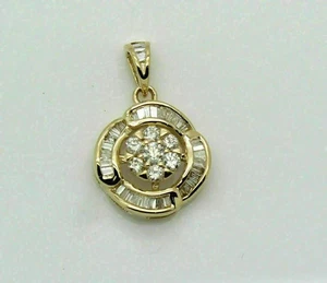 2.00Ct Round Real Moissanite Pendant 14K Yellow Gold Over 18" Free Chain - Picture 1 of 3