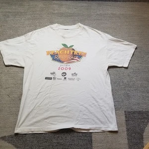 Vintage Peachtree Road Race Shirt Mens L White 2009 Y2K Atlanta Georgia Running - Picture 1 of 8