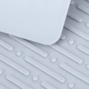 (Double Hole Drain Rack Mat)Draining Rack Mat Dishwasher Safe Non-Slip Foldable - Picture 1 of 12