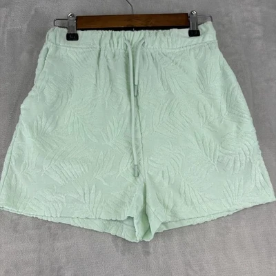 Pantalones Cortos 7 For All Mankind Para Mujer XS Verde Hoja Texturizada Jacquard A Medida Slouch Foto 1 de 4