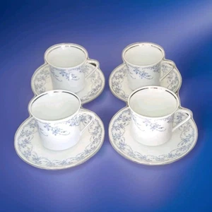 Johann Haviland Blue Garland Bavaria China 8 Pieces - 4 Coffee/Tea Settings - Picture 1 of 7