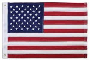Embroidered USA 18x27in Grommeted Flag American House USA Flag - Picture 1 of 2