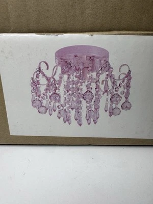 Lámpara de techo habitación infantil 3 luces ​Lámpara de cristal rosa iluminación colgante Foto 1 de 3