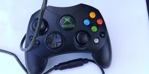 Original Xbox OEM Controller S Type Black X08-69873 w/ Breakaway Cable Untested - Picture 1 of 7