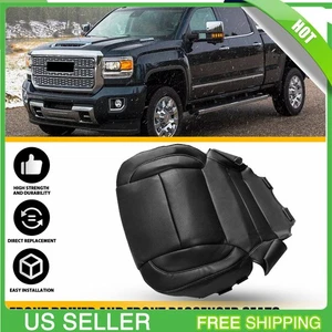 For 2015 - 2019 Chevy Tahoe Suburban Driver Bottom Leather Seat Cover Jet Black - Picture 1 of 15