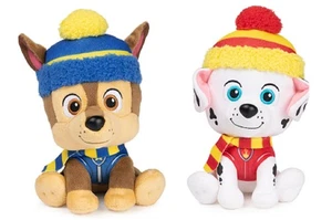 GUND Paw Patrol Holiday Winter 2 Piece 6in Plush, Chase and Marshall Licensed - Picture 1 of 5