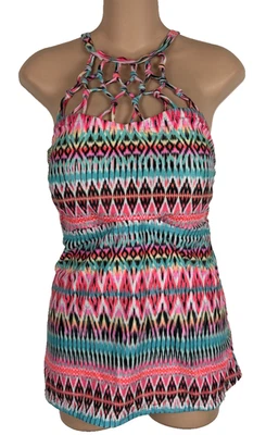 Nuevo con etiquetas Traje de Baño Catalina Tankini Top Colorido Talla 2X 18W 20W Espalda Completa Copas Cosidas Foto 1 de 4