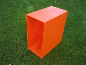 Schallplatten LP Ständer Box orange für ca. 40 LP's - Bild 1 von 3