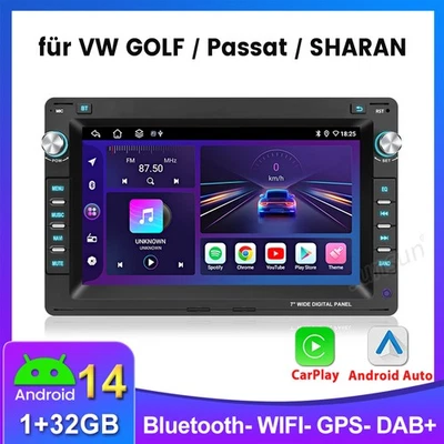 Android14 Autoradio Carplay GPS Navi WIFI SWC Für VW Polo 9N Golf 4 Passat B5 T5 - Bild 1 von 4