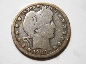 1903-S G+/G Silver Barber Quarter,  Nice *Low Mintage* Coin for a collection - Picture 1 of 2