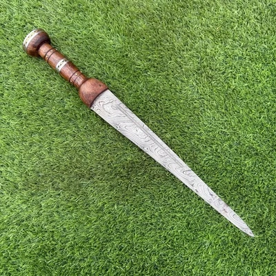 Premium Handmade Damascus Steel short sword, Dagger Knife W/Sheath Z-449 - Image 1 of 4
