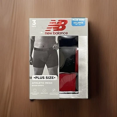 Calzoncillos boxer New Balance para hombre 2XL 44-46 rojo negro azul malla atlética rendimiento Foto 1 de 4