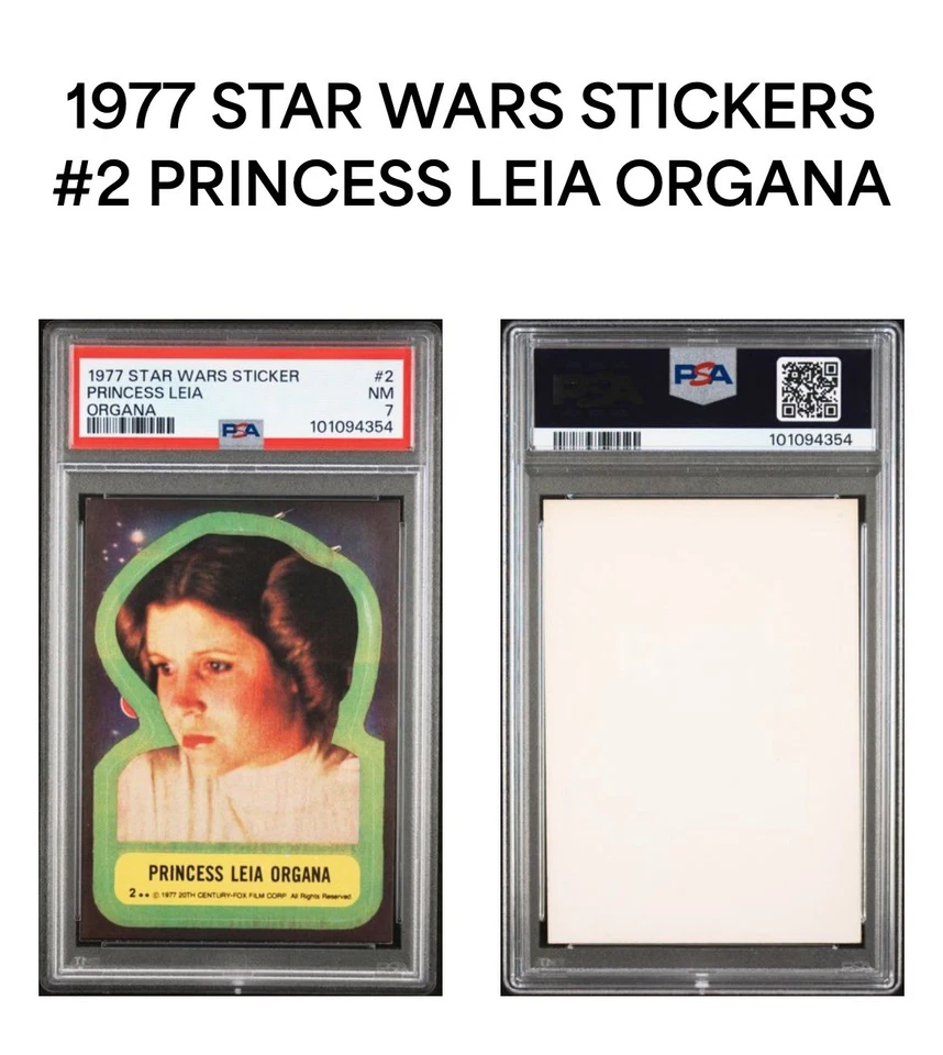 Princess Leia Organa Rookie Sticker PSA 7 Star Wars Topps 1977 - Image 1 of 1