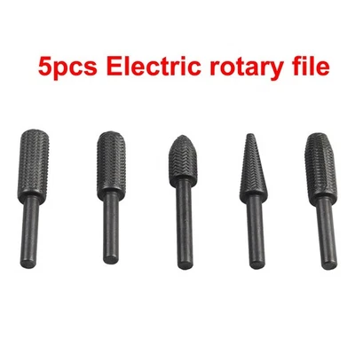 6MM Shank Rotary File Rasp Carbide Burrs Woodworking Set Carving Drill Bit 5Pcs - Image 1 of 4