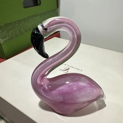 Flamingo tropical vibrante 6,5" de altura vidro artístico estilo Murano (sem marca) - Imagem 1 de 4