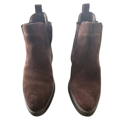 Botas al tobillo Hush Puppies marrón gamuza cuero para mujer talla 7M Foto 1 de 4