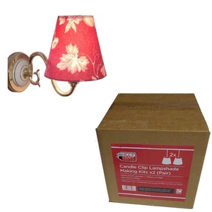 DIY Candle Clip Lampshade Kit - Includes Pair - Make Your Own- UK Made Needcraft - Picture 1 of 3