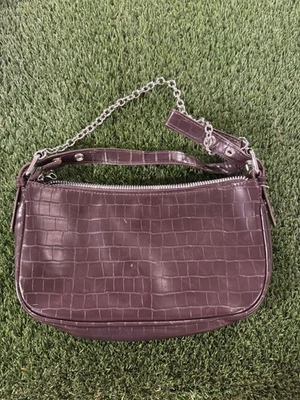 Women’s Crocodile-Embossed Leather Bag with Chain Strap - Image 1 of 4
