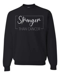 Stronger Than Cancer Distressed Unisex Crewneck Sweatshirt - Picture 1 of 10