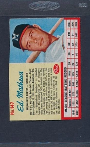 1962 Post Cereal #147 Ed Mathews Braves EX *434 - Picture 1 of 1