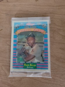 Hank Aaron-1991 Kellogg’s Corn Flakes Baseball Greats 3-D (🔥WOW STILL SEALED🔥)