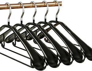 5 Pack Heavy Duty Metal Coated Hangers Clothes Hanger Wide Shoulder No... - Picture 1 of 12
