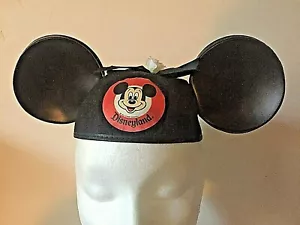 Disneyland Mickey Mouse Ears w/ Bow Vintage Early '80s Embroidered Felt Hat Cap - Picture 1 of 6
