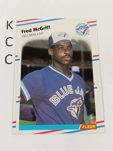 Tarjeta de béisbol Fleer 1988 #118 Fred McGriff Toronto Blue Jays - Imagen 1 de 2